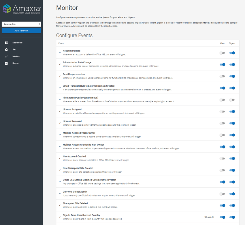 Office Protect settings