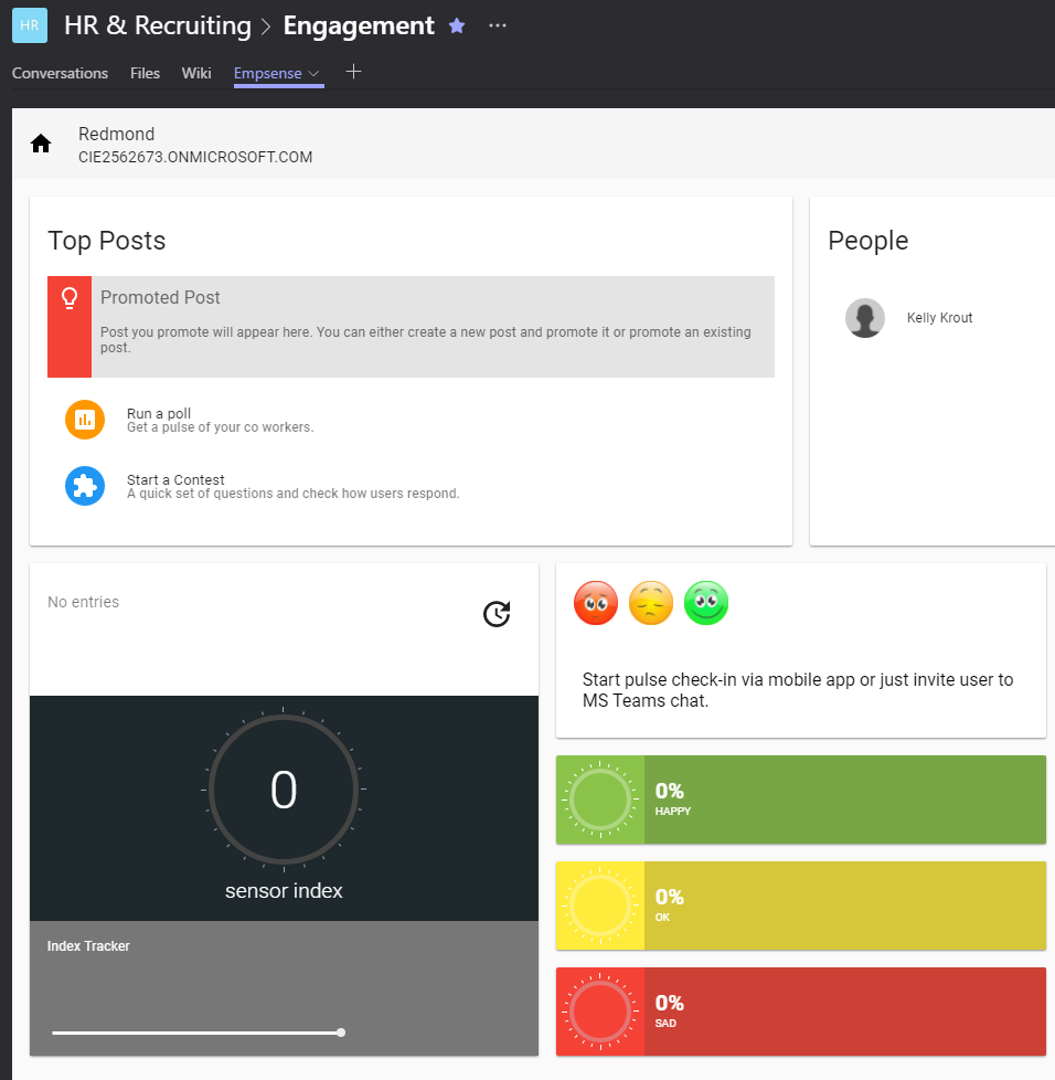 Figure 10: Empsense dashboard in Teams